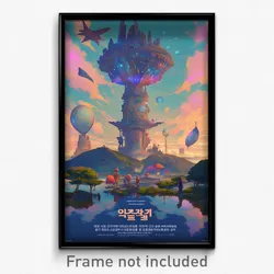 Korean Movie Poster - Faraway Menhir (Korea Psychedelic Art Retro Film Print)