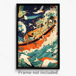 Mexican Movie Poster - Antique Ferry (Mexico Psychedelic Art Retro Film Print)