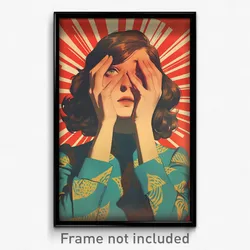French Movie Poster - Woman Feeling Uneasiness, Vibrant Clothes (Art Print)
