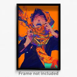 Anime Art Poster - Man Feeling Self Confident, Zealous Orange Scarf (Print)