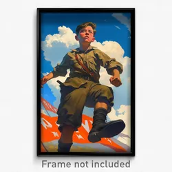 Russian Movie Poster - Boy Feeling Focused, Klutzy Cargo Pants (Art Print)