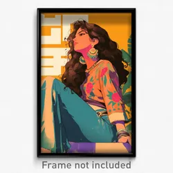 Bollywood Movie Poster - Woman Feeling Self Compassionate, Bumpy Leggings