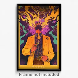 Brazilian Movie Poster - Man Feeling Enthusiasm, Violet Yellow Vest (Art Print)
