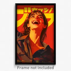 Icelandic Movie Poster - Woman Feeling Happy, Flashy Grey Shirt (Art Print)