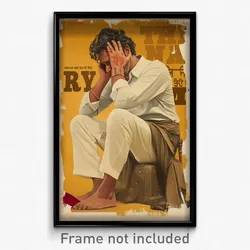Bollywood Movie Poster - Man Feeling Agitation, Notable Gradient Legwear (Print)