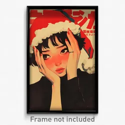 Chinese Movie Poster - Girl Feeling Flakey, Red Santa Hat (China Film Art Print)