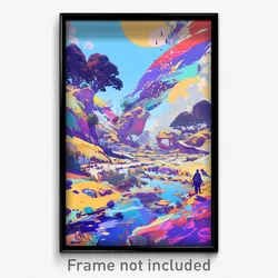 Art Poster - Thin Homestead (Psychedelic Trippy Weird 11x17 Print)