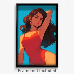 Mexican Movie Poster - Woman Feeling Anger, Strange Brown Leotard (Art Print)