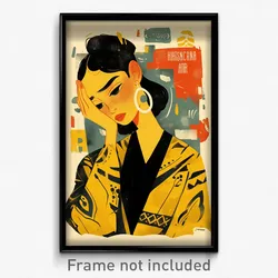 Mexican Movie Poster - Woman Feeling Overwhelmed, Hard To Find Yellow Coat
