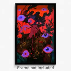 Art Poster - Red Hideout (Psychedelic Trippy Weird 11x17 Print)
