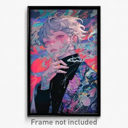 Anime Art Poster - Boy Feeling Charity, Natural Asymmetrical Sleeves (Print)