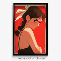 Spanish Movie Poster - Girl Feeling Stuck, Able White Ribbon (Spain Art Print)