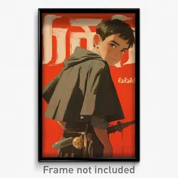 Thai Movie Poster - Boy Feeling Humility, Bulky Grey Capelet (Art Print)