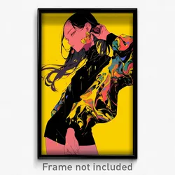 Anime Art Poster - Woman Feeling Interest Wearing Gloomy Yellow (Print)