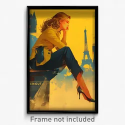 French Movie Poster - Girl Feeling Nostalgic, Colorless Stiletto Heels (Print)