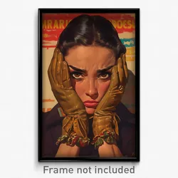Mexican Movie Poster - Woman Feeling Remorse, Imaginary Brown Gloves (Art Print)