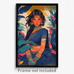 Bollywood Movie Poster - Woman Feeling Offended, Grimy Midriff (India Art Print)