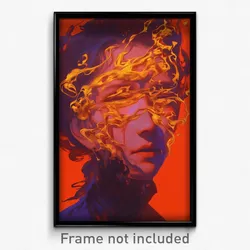 Art Poster - Red Visage (Psychedelic Trippy Weird 11x17 Cartoon Print)