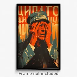Russian Movie Poster - Man Feeling Depressed, Ambitious Grey Headwear (Print)