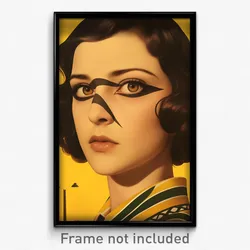 Brazilian Movie Poster - Woman Feeling Mystified, Husky Vertical Striped (Print)