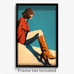 Greek Movie Poster - Woman Feeling Self Confident, Amazing Ankle Boots (Print)