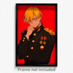 Anime Art Poster - Man Feeling Grouchiness Wearing Thoughtful Buttons (Print)
