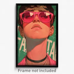 Brazilian Movie Poster - Boy Feeling Grumpiness, Tidy Pink Choker (Art Print)