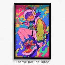 Anime Art Poster - Girl Feeling Bliss Wearing Gripping Santa Boots (Print)