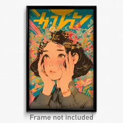 Thai Movie Poster - Woman Feeling Pleased, Outgoing Grey Sweater (Art Print)