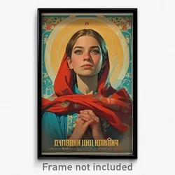 Russian Movie Poster - Girl Feeling Worried, Second Hand Red Cape (Art Print)