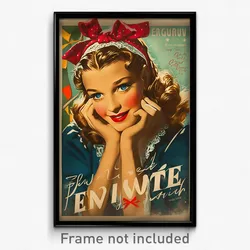 French Movie Poster - Woman Feeling Self Confident, Merry Lace Trimmed Hairband