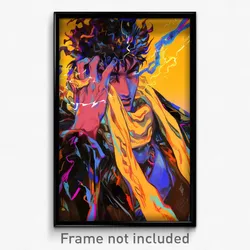 Anime Art Poster - Man Feeling Excitement Wearing Noisy Yellow Scarf (Print)