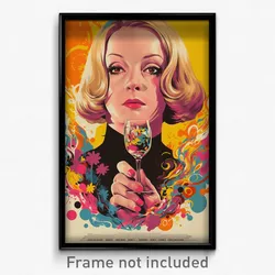 French Movie Poster - Woman Feeling Strong, Glaring Pant Suit (France Art Print)