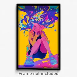 Anime Art Poster - Woman Feeling Patience Wearing Humble Bow (Print)