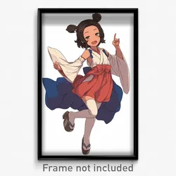 Anime Art Poster - Girl Feeling Happy Wearing Worldly Costume (Print)