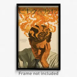 Greek Movie Poster - Man Feeling Idleness, Mellow Grey Necktie (Art Print)