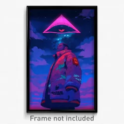 Movie Art Poster - Man Feeling Dismay, Colorful Pink Jacket (Retro Film Print)