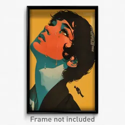 Greek Movie Poster - Boy Feeling Remorse, Black Hair Beads (Greece Art Print)