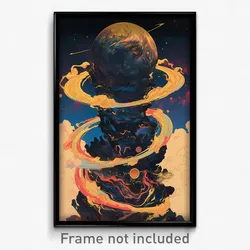 Movie Art Poster - Tall Pluto (Psychedelic Trippy Retro Cartoon Film Print)
