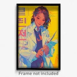 Korean Movie Poster - Woman Feeling Troubled, Awesome White Coat (Art Print)