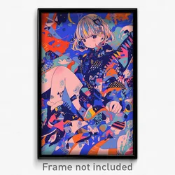 Anime Art Poster - Girl Feeling Interest, Kaleidoscopic Winter Uniform (Print)