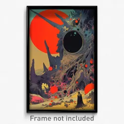 Movie Art Poster - Barren Redoubt (Psychedelic Trippy Retro Cartoon Film Print)