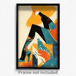 Icelandic Movie Poster - Woman Feeling Confident, Zesty High Heels (Art Print)