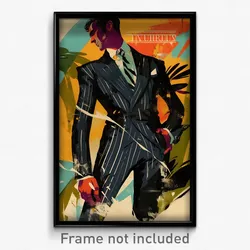 Spanish Movie Poster - Boy Feeling Demoralized, Wobbly Pinstripe Suit (Print)