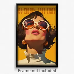 Mexican Movie Poster - Woman Feeling Relieved, Genuine Sunglasses (Art Print)