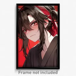 Anime Art Poster - Boy Feeling Vengeful Wearing Extra Large Hairband (Print)
