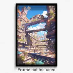 Art Poster - Grandiose Yard (Psychedelic Trippy Weird 11x17 Cartoon Print)