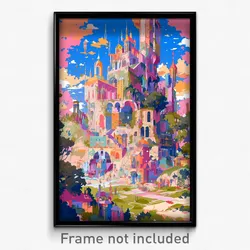 Art Poster - Extra Small Castle (Psychedelic Trippy Weird 11x17 Print)