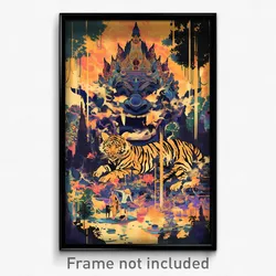 Thai Movie Poster - Thunderous Jungle (Thailand Retro Film Art Print)