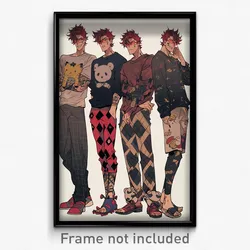 Anime Art Poster - Men Feeling Relaxed Wearing Mismatched Legwear